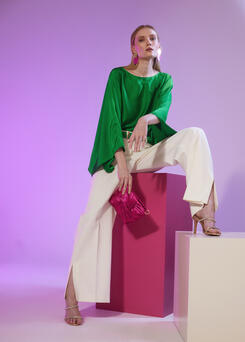 Green Satin Top