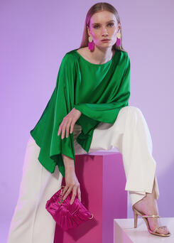 Green Satin Top
