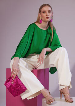 Green Satin Top
