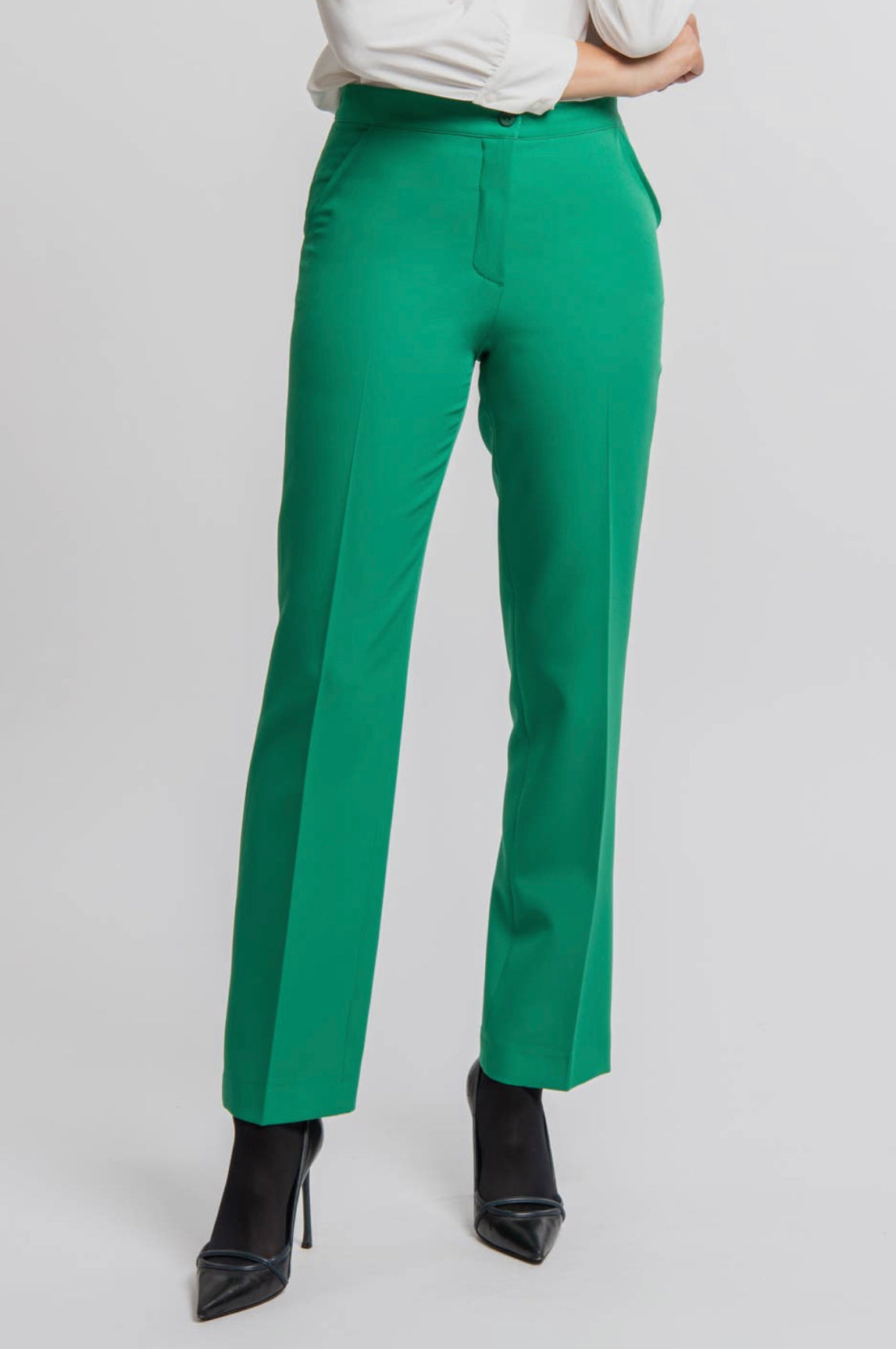 Crepe Classic White Pants - Eurockk.com