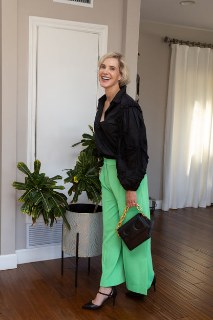 Slit Lime Green wide leg pants