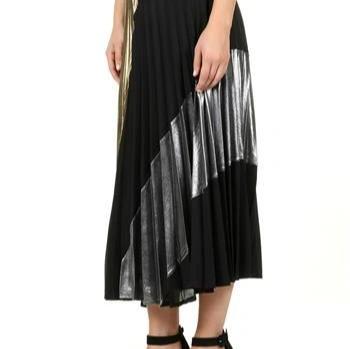 Sparkly Black Pleated Skirt - Eurockk.com