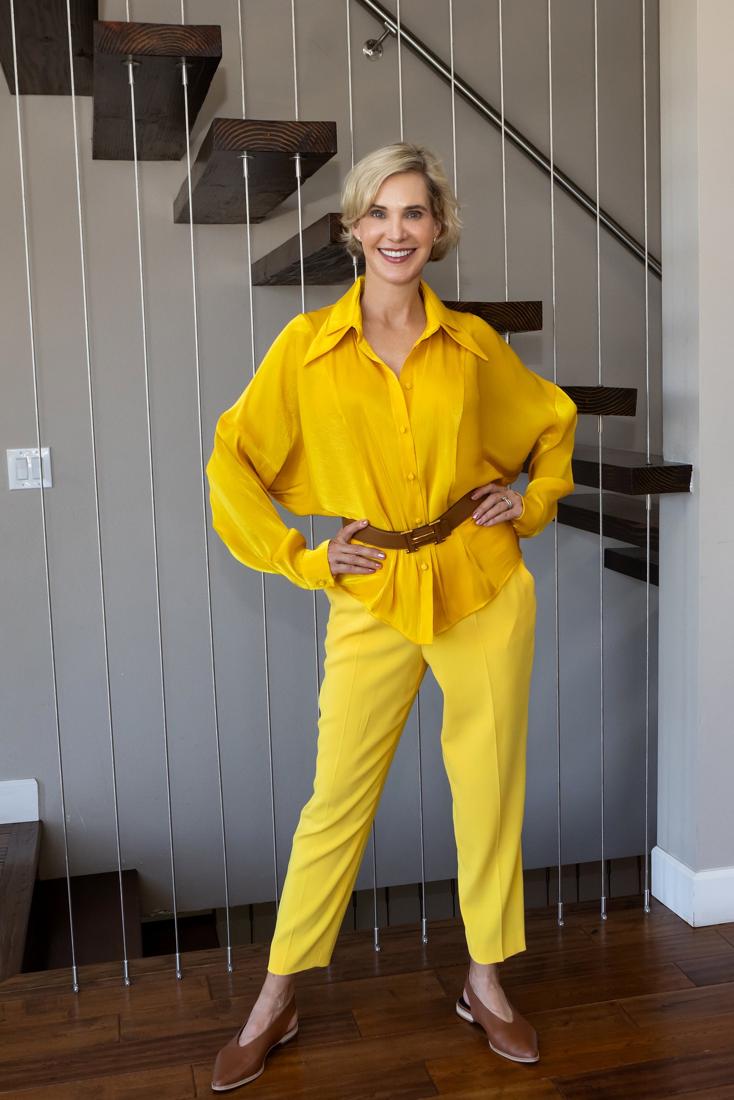 Yellow Crepe Pants