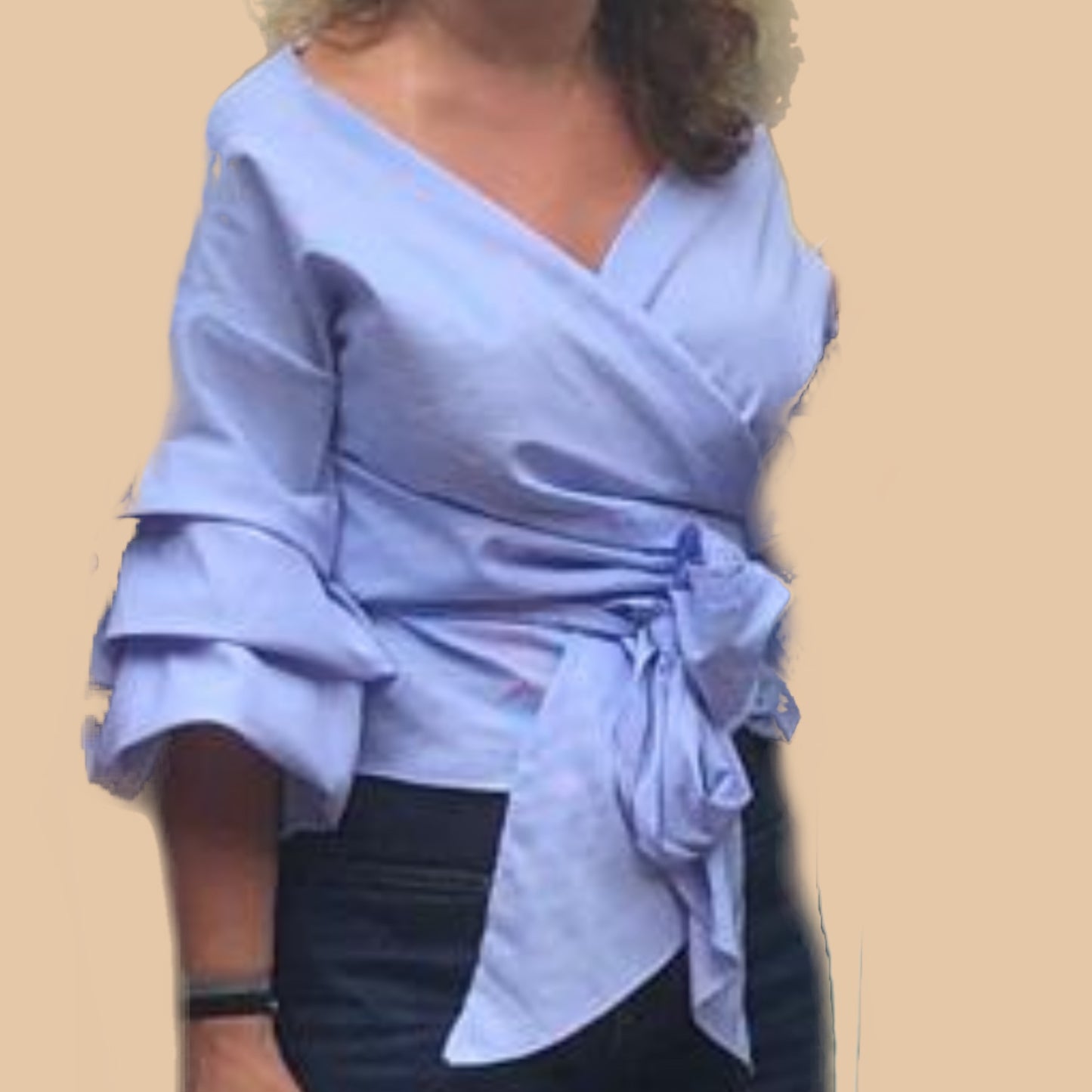 Blue Ruffle Top