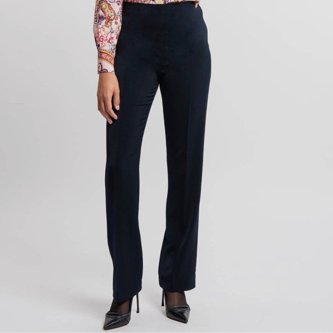 Crepe Classic Navy Pants - Eurockk.com