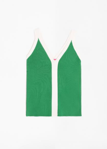 Green and White knit tank top - Eurockk.com